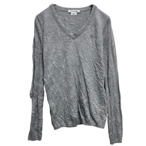 LACOSTE コットンニット セーター XS~ グレーラコステ Vネック 古着卸 アメリカ仕入 a703-5990