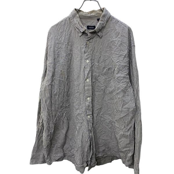 IZOD 長袖 チェックシャツ XL ホワイト ネイビー アイゾッド ビッグサイズ 古着卸 アメリカ...