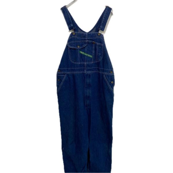 KEY デニム オーバーオール W42 インディゴ キー メキシコ製 〜90's サロペット ワーク...