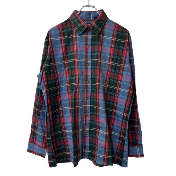 Arrow 長袖シャツ L レッド ブルー グリーン アロー チェックシャツ トップス 古着卸 アメ...