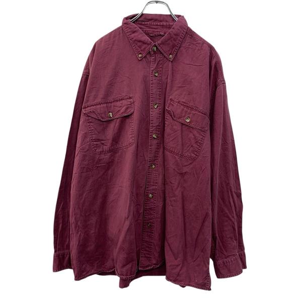 C.E. SCHMIDT WORK WEAR 長袖 無地シャツ 3X エンジ コットン100% ボタ...