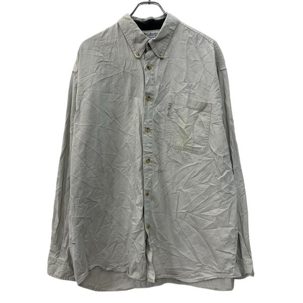 Columbia 長袖 無地シャツ XL ベージュ コロンビア ボタンダウン ボタン コットン100...
