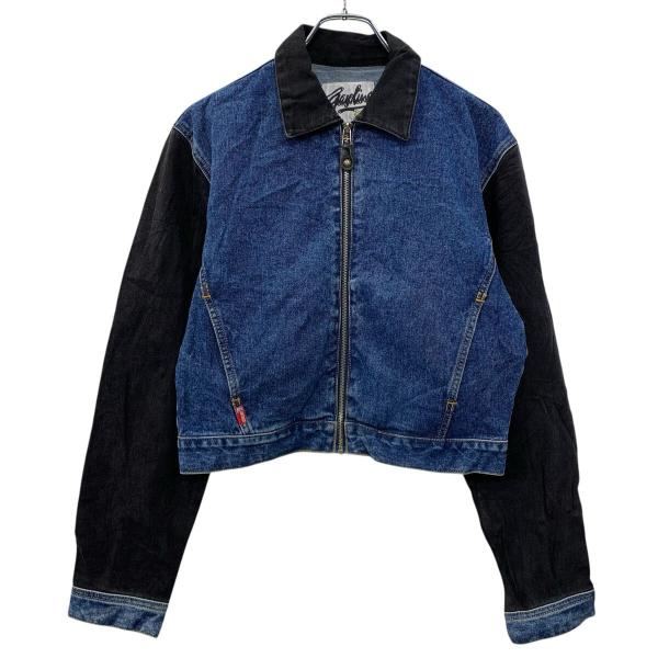Gapline デニムジャケット M レディース ターコイズブルー ブラック ジップアップ ジージャ...
