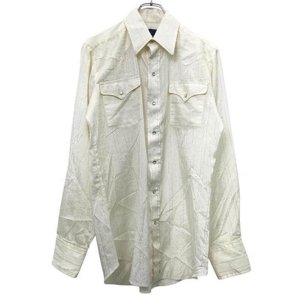 Panhandle Slim 長袖 ストライプシャツ M位 オフホワイト パンハンドルスリム スナッ...