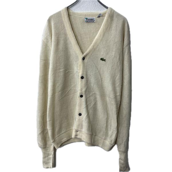 IZOD LACOSTE アクリルニット セーター カーディガン L アイボリー アイゾッド ラコス...