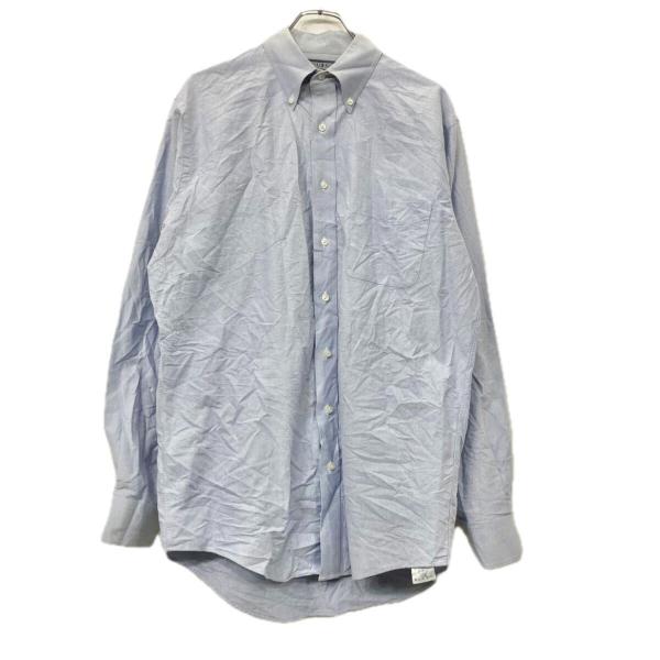 90s-00s LANDS' END 長袖 無地シャツ 16 サックス ランズエンド ボタンダウン ...