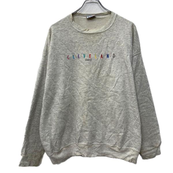 USA製 T&amp;Ski ロゴスウェット トレーナー XLARGE ライトグレー マルチカラー プルオー...