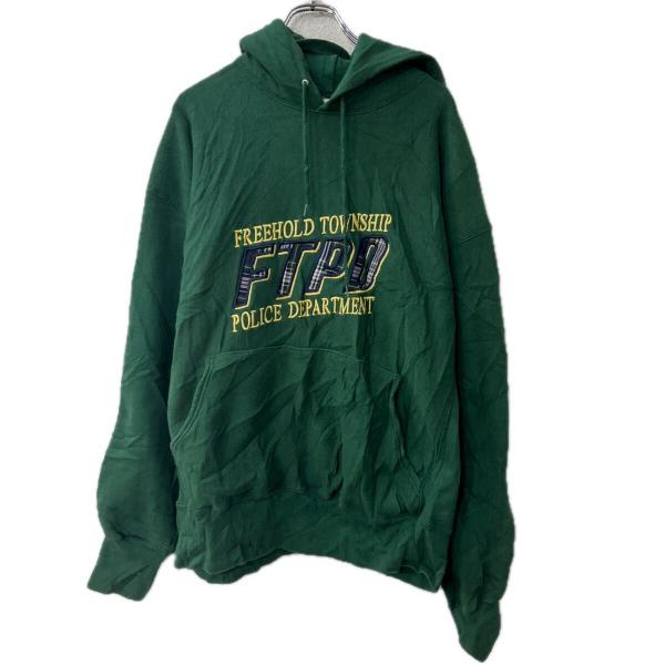 Lee プリントスウェット パーカー 2XL グリーン リー フーディー プルオーバー トップス 秋...