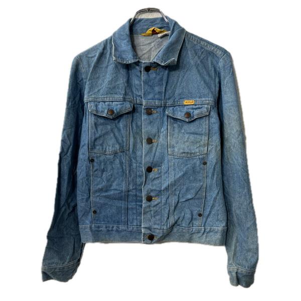 USA製 RUSTLER デニムジャケット S ライトブルー ラスラー コットン ボタン 胸ポケット...