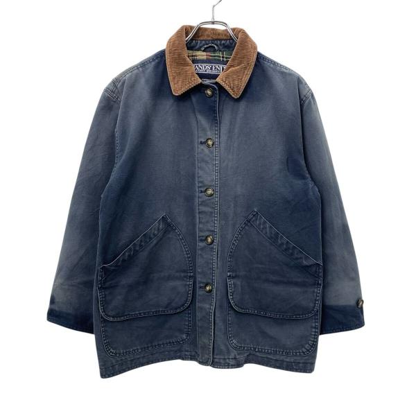 90s LANDS'END レディース ハンティングジャケット M グレー系 ランズエンド 襟コーデ...