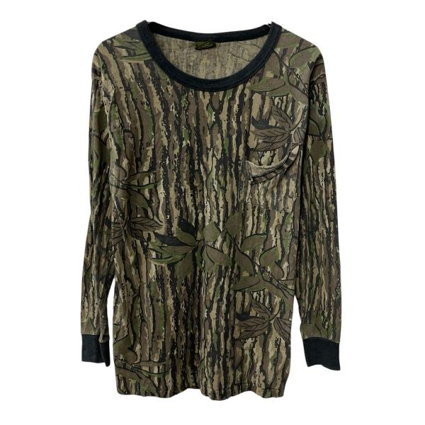 USA製 SPARTAN REALTREE 長袖 プリントTシャツ L カーキ系 リアルツリー カモ...
