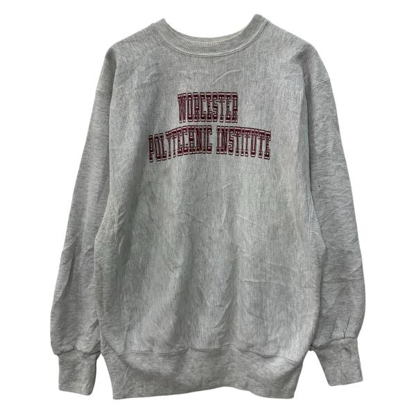 90s〜 USA製 GENUS プリントスウェット トレーナー XL ライトグレー プルオーバー 9...