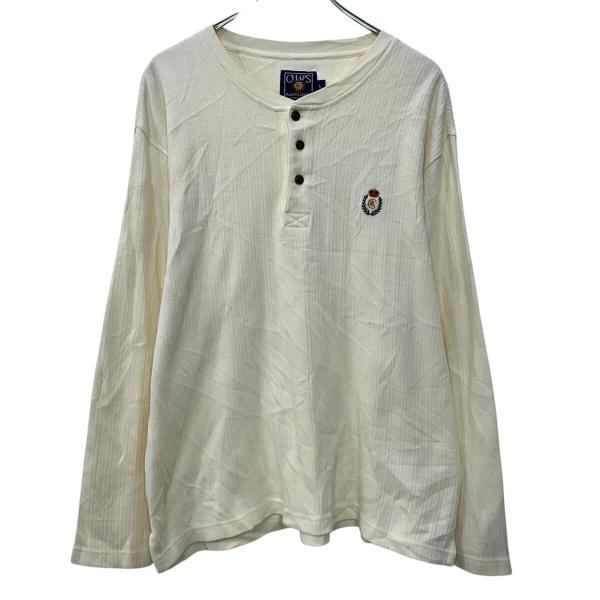 80s CHAPS RALPH LAUREN 長袖 ロゴTシャツ L アイボリー チャップス ラルフ...
