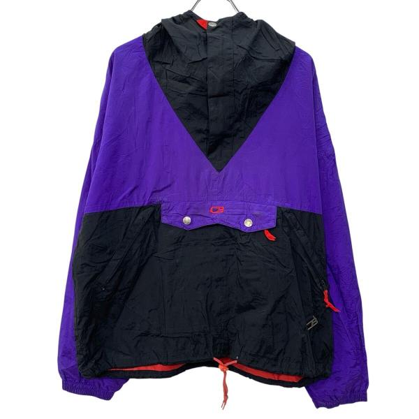 CB Spurts ナイロンジャケット L〜 ブラック パープル ハーフジップ アノラックパーカー ...