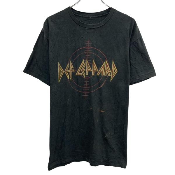 DEF LEPPARD 半袖 バンドTシャツ ブラック デフ・レパード プルオーバー クルーネック ...
