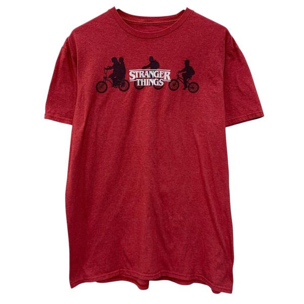 Stranger Things 半袖 ムービーTシャツ L レッド ストレンジャー・シングス 未知の...