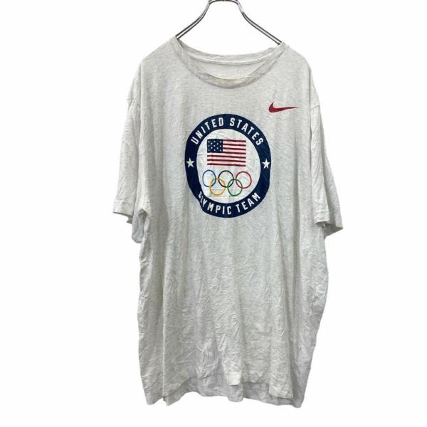 NIKE 半袖 プリント Tシャツ XXL ナイキ ドライフィット ホワイト 古着卸 アメリカ仕入 ...