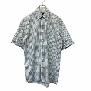 TOMMY HILFIGER 半袖 シャツ XSサイズ トミーヒルフィガー チェック柄 胸ポケット オフホワイト 古着卸 アメリカ仕入 t2406-3577
