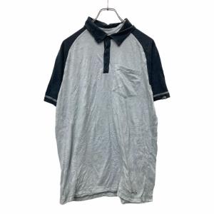 THE NORTH FACE 半袖 ポロシャツ Lサイズ ノースフェイス ハーフボタン 胸ポケット グレー 古着卸 アメリカ仕入 t2407-3114