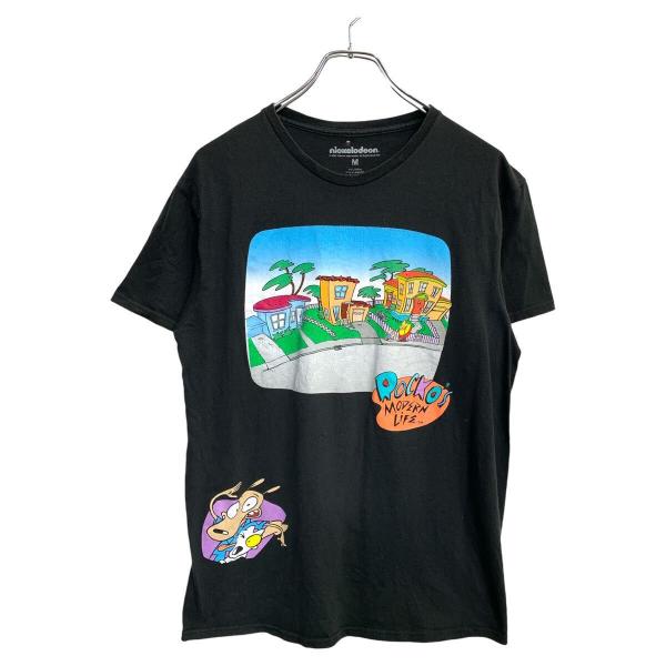 nickelodeon 半袖 プリント Tシャツ Mサイズ ニコロデオン ブラック コットン 古着卸...