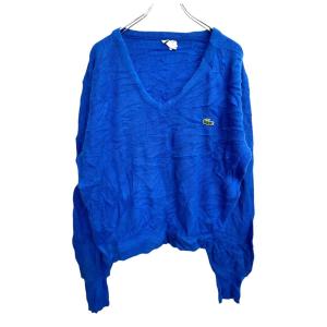 IZOD LACOSTE ニット セーター Mサイズ アイゾッド ラコステ レディース Vネック ブルー アクリル USA製 古着卸 アメリカ仕入 t2411-3148