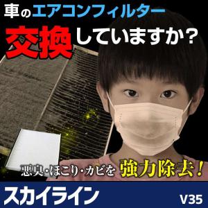 エアコンフィルター スカイライン V36 AY684/5-NS001 純正交換用 花粉対策に エアコンクリーナー エレメント 日産｜vs1