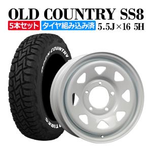 ジムニー ホイール 16インチ オールドカントリー 5本 タイヤ付き ホワイト スチール +20 5.5J 185/85R16 トーヨー オープンカントリー ホワイトレター 送料無料｜vs1