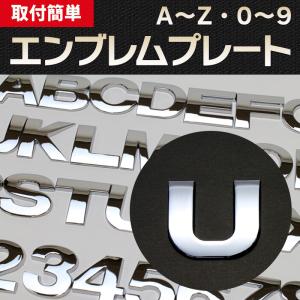 エンブレム U(ユー) 文字エンブレムプレート アルファベット 数字 メール便対応