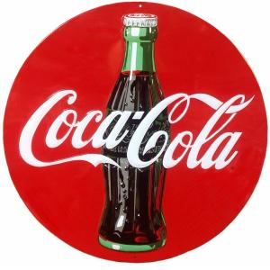 コカコーラ ボトル 看板 メタル サイン プレート Coca-Cola Disk  エンボス加工 アメリカン雑貨｜vs66