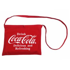 Coca-Cola コカ・コーラ コットン サコッシュ (レッド) ショルダーバッグ ポシェット 斜めがけ コカコーラ COKE グッズ｜vs66