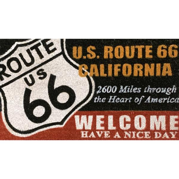 アメリカン 玄関マット ココマット ルート66 （ROUTE66 WELCOME） ココナッツマット...