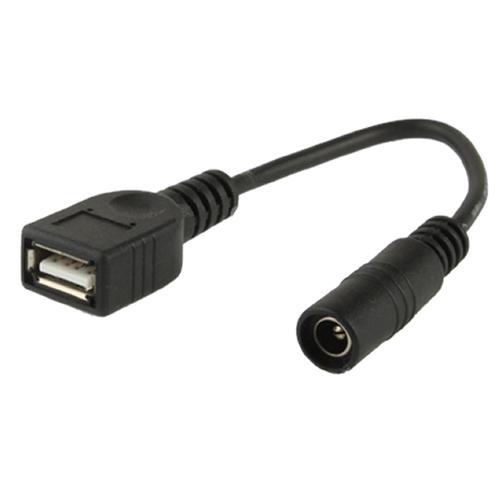 5.5/2.1mmメス→USBメス変換ケーブル