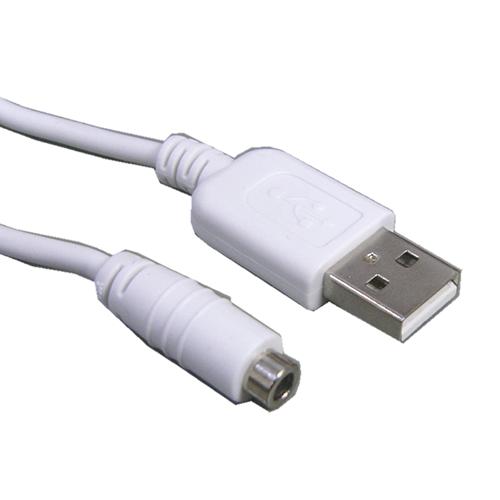 USB電源ケーブル 3.5/1.1mm メス ホワイト 長さ70cm