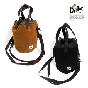 ドリフター バッグ NEW 新色入荷 スウェード 2色 DRIFTER ショルダーバッグ ブラック ブラウン ドローストリングポーチ