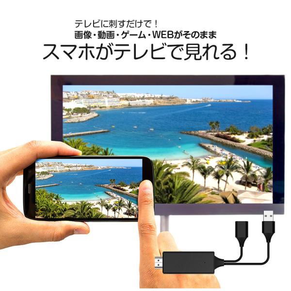 スマホ テレビに映す 有線 HDMI iPhone ケーブル ミラーリング 大画面 動画 写真 画像...