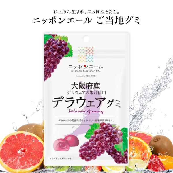 ご当地グミ ニッポンエール 大阪府産 デラウェアグミ ご当地 お菓子 グルメ お土産 名産 果実グミ...