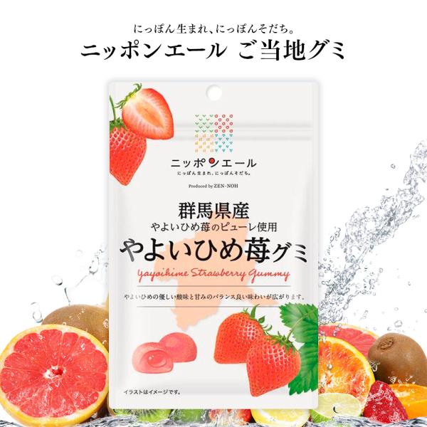 ご当地グミ 全農 ニッポンエール 群馬県産 やよいひめ苺グミ やよい姫 ご当地 お菓子 グルメ お土...