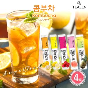 ティーゼン コンブチャ TEAZEN KOMBUCHA 選べる4箱セット 4箱 10包×4 レモン ベリー 柚子 ピーチ パイナップル 粉末 乳酸菌 韓国｜vt-web