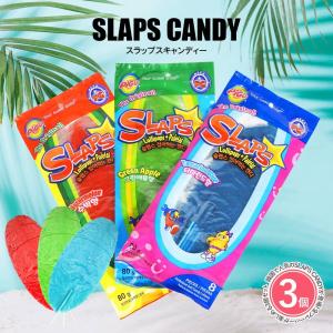 韓国 お菓子 飴 あめ 3種類セット SLAPS CANDY Lollipops スラップス 折り畳んで食べる 棒キャンディ グリーンアップル タマリンド スイカ Tiktok Youtube