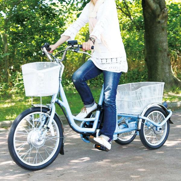 電動アシスト自転車 電動自転車 3輪 三輪 20インチ スイング機能 LEDライト スチール製 メー...
