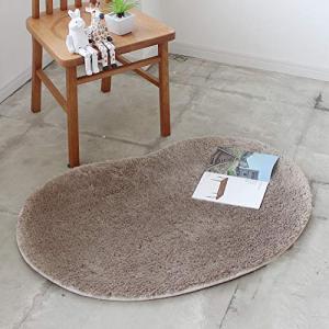 リファニ シャギーラグ ペコラ ビーンズ S 90cm×65cm 玄関マット マイクロファイバー 洗えるラグ 滑り止め付き ホットカーペット対応 ベージュPECORA-SB