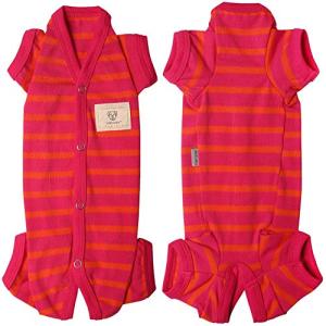 TONY HOBY 男女別け 犬用術後服 夏用 薄い犬のパジャマ 小型犬のロンパース ストライプ柄 ソフトコットン製 シンプル カジュアル