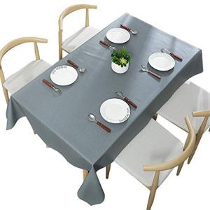 remecle テーブルクロス テーブルカバー 撥水 PVC 北欧 137cm x 185cm ずれにくい 汚れ防止 手入れ簡単 ダイニングテーブル 長方形 clothミッドナイトブルー