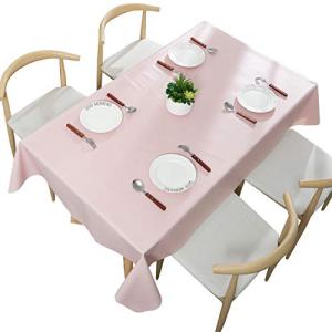 remecle テーブルクロス テーブルカバー 撥水 PVC 北欧 137cm x 220cmずれにくい 汚れ防止 手入れ簡単 ダイニングテーブル 長方形 cloth2tサクラピンク