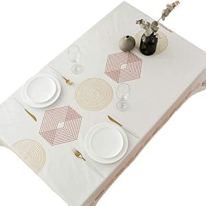 remecle テーブルクロス テーブルカバー 撥水 PVC 北欧 137cm x 220cmずれにくい 汚れ防止 手入れ簡単 ダイニングテーブル 長方形 cloth2tグラフィック