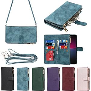 Eastwave Xperia 10 IV ケース ブルー ソニー Sony エクスペリア 10 IV SO-52C SOG07 縄掛けケース 手帳型 財布型 ICカード コ