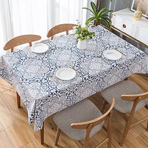 テーブルクロステーブルカバー  撥水 PVC 北欧 モダン おしゃれ 137cm×220cm ダイニング テーブル クロス汚れ防止 長方形 cloth2tクラシックブルー