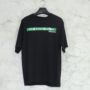 DSQUARED2 / Slouch Fit ディースクエアード MENS メンズ カットソー ブラック Tシャツ 黒トップス ロゴT サイズ S｜w-class