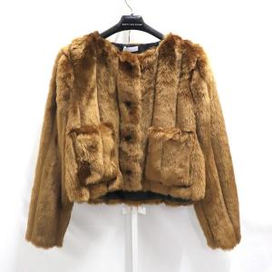 Suzanne Rae FAUX FUR スザンヌラエ レディース アウター フェイク エコ レザー ノーカラー ジャケット 4 ブラウン 秋冬｜w-class