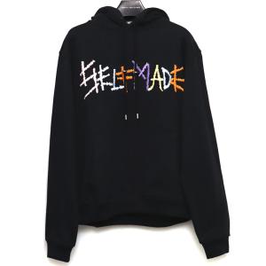 SELFMADE byGianFranco 刺繍 Villegas Black Hoodie with multicolor Logo embroidery｜w-class